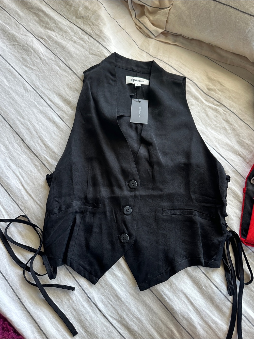 Black Women's Button Vest